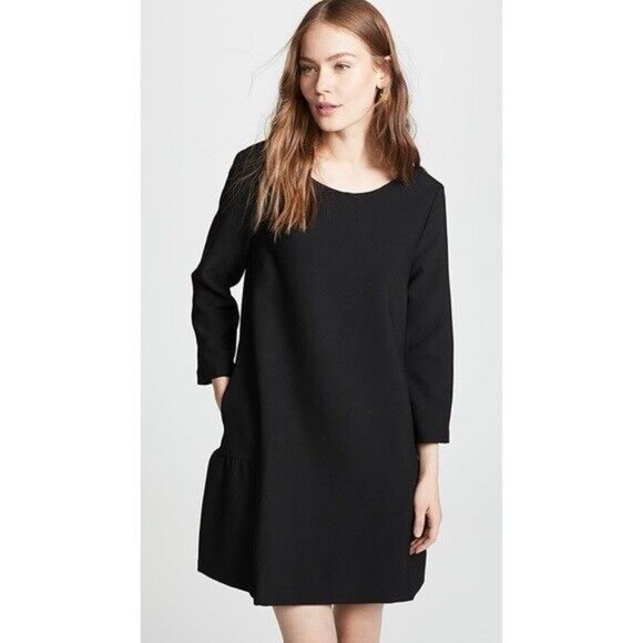 HATCH ~ The Tulip Black Maternity Ruffle Mini Shift Dress in size 0 (XS~S) - Picture 1 of 15